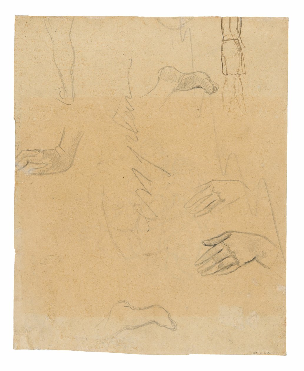 Esquisses de figures, mains et pieds (liées à la peinture Aha oe feii? [Quoi! Es-tu jaloux?]) - Paul Gauguin
