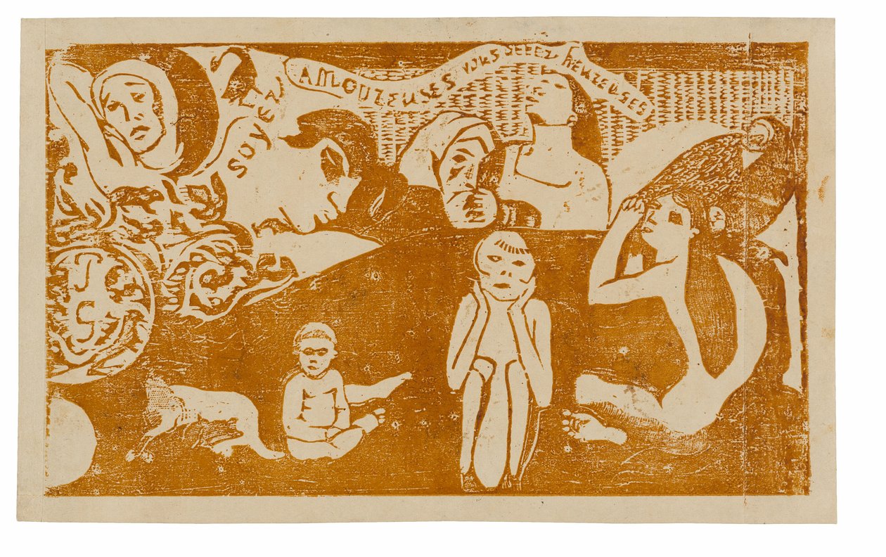 Soyez amoureuses, vous serez heureuses, de la Suite des Gravures sur Bois Tardives - Paul Gauguin