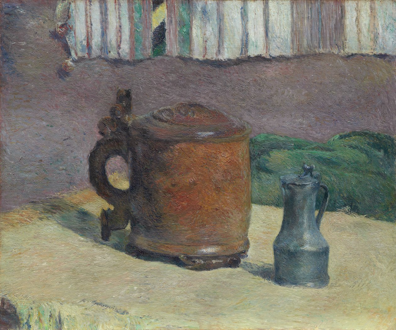 Nature morte : Chope en bois et pichet en métal - Paul Gauguin