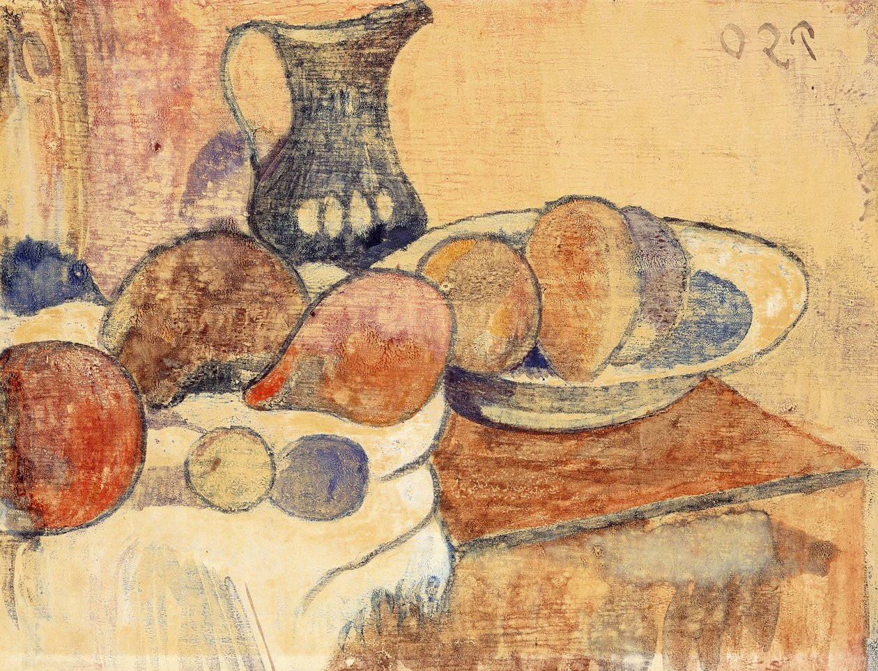 Nature morte avec une cruche et des fruits - Paul Gauguin