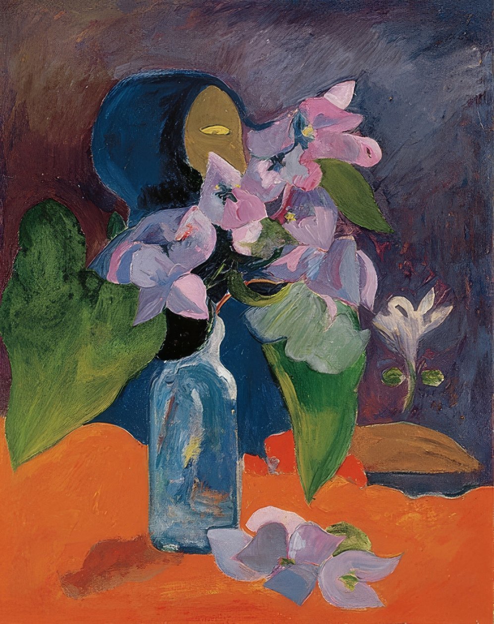 Nature morte avec des fleurs et une idole - Paul Gauguin