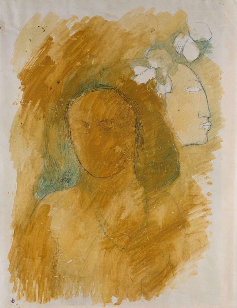 Tahitianische Frau mit bösem Geist - Paul Gauguin