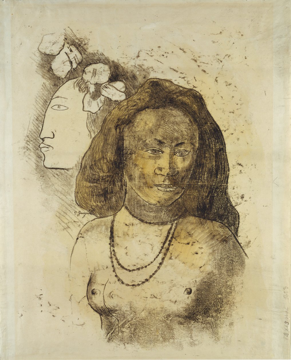 Femme tahitienne avec esprit maléfique, vers 1899-1900 - Paul Gauguin