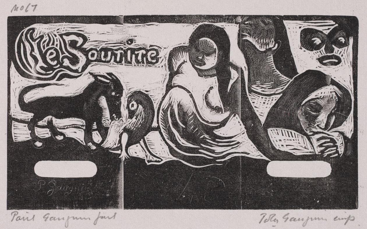 Série Tahitienne et Noa Noa, Le sourire (gravure sur bois) - Paul Gauguin