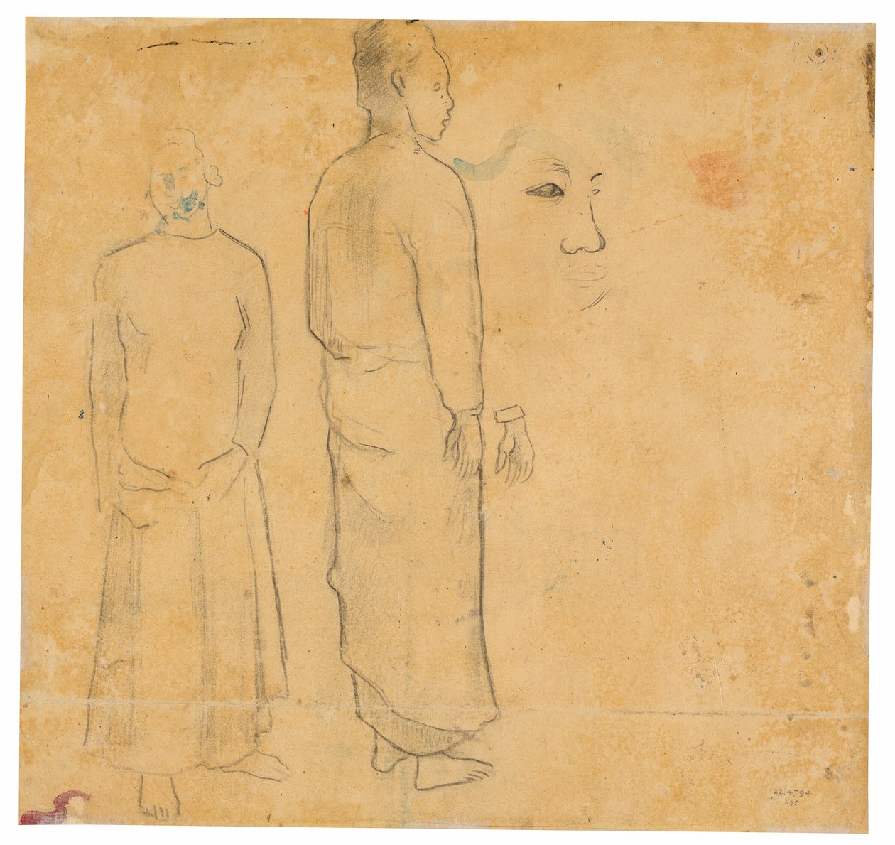 Deux figures (liées au tableau Paysage tahitien) - Paul Gauguin