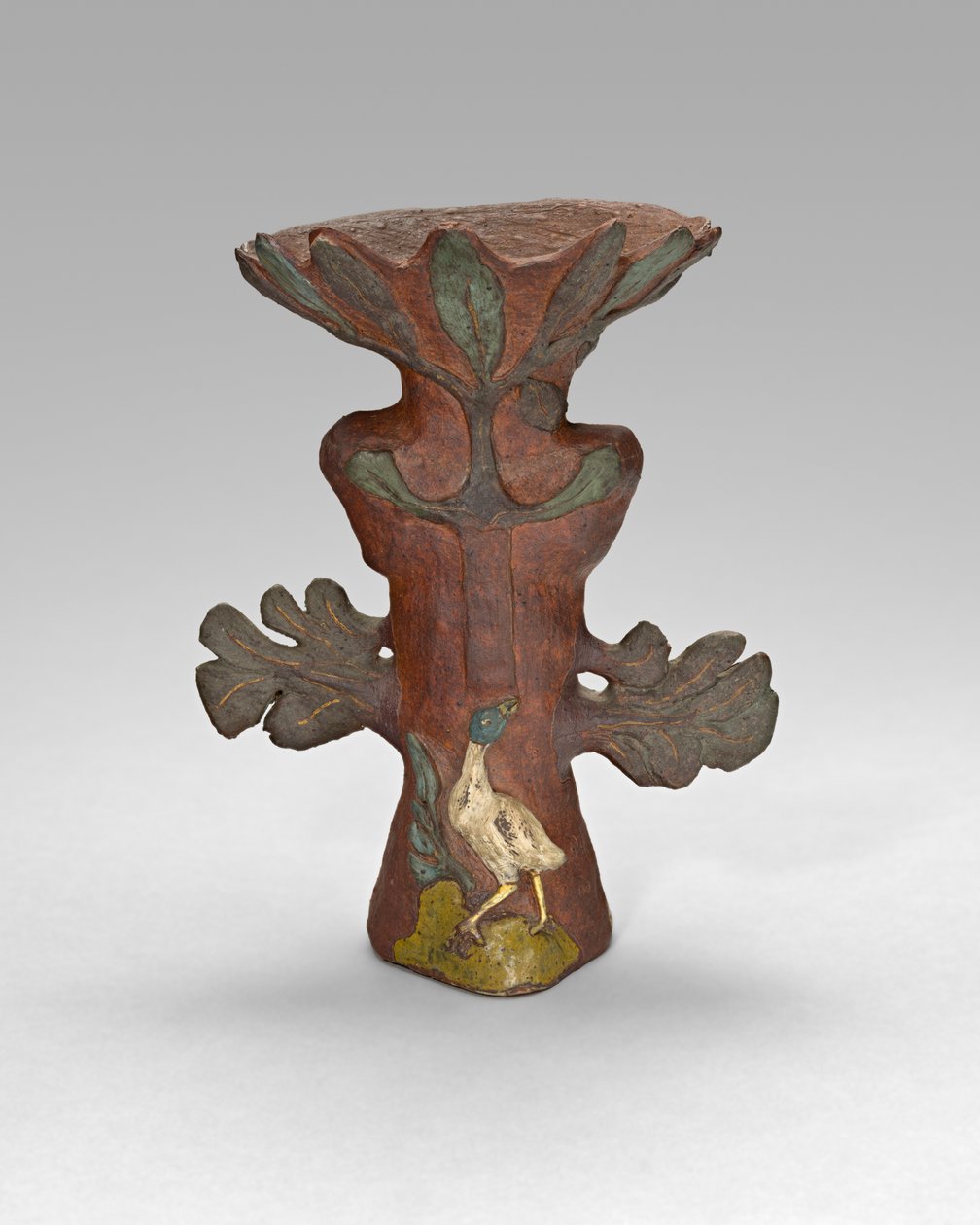 Vase en forme de plante tropicale avec oiseau et divinité - Paul Gauguin