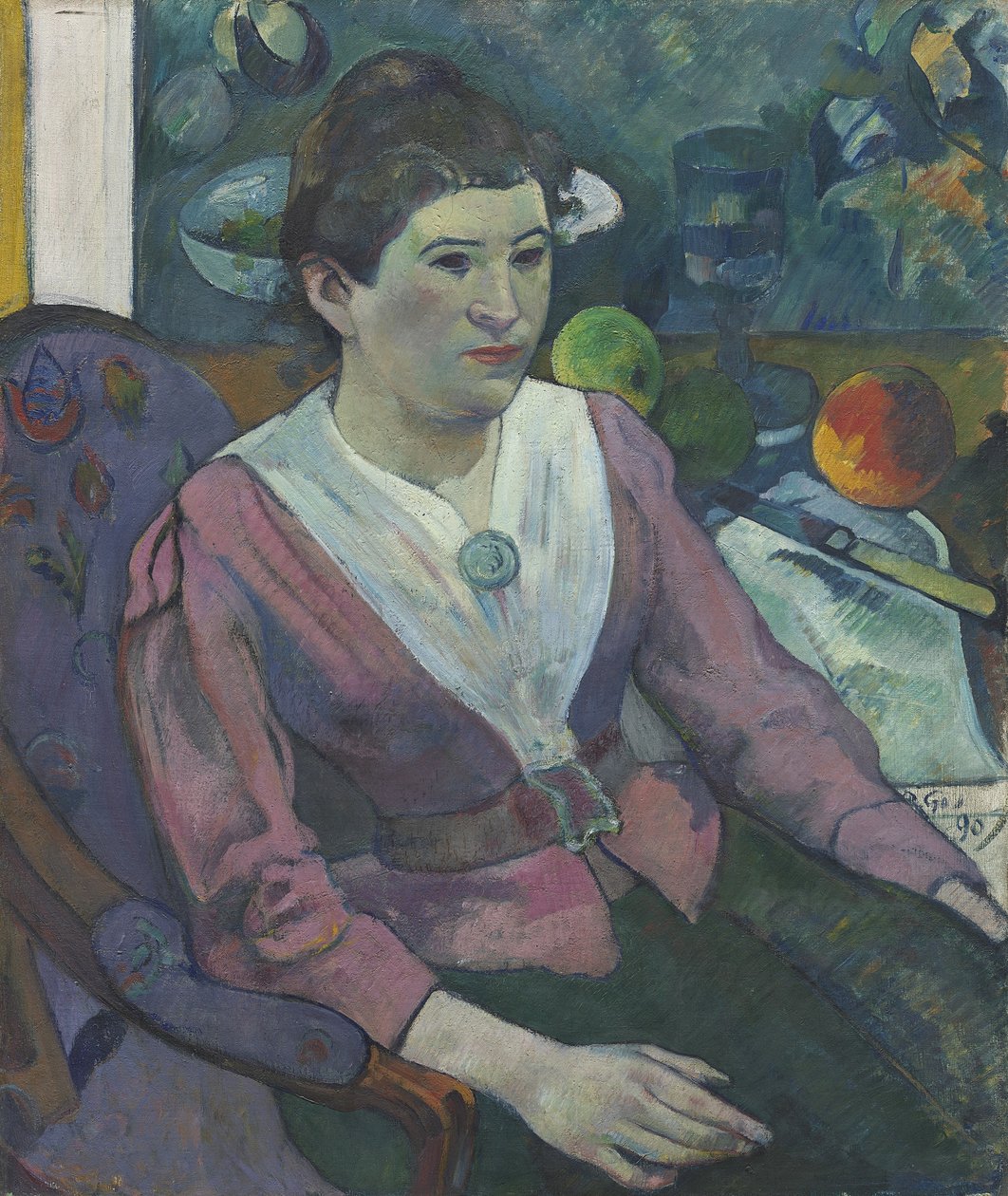 Femme devant une Nature Morte par Cézanne - Paul Gauguin