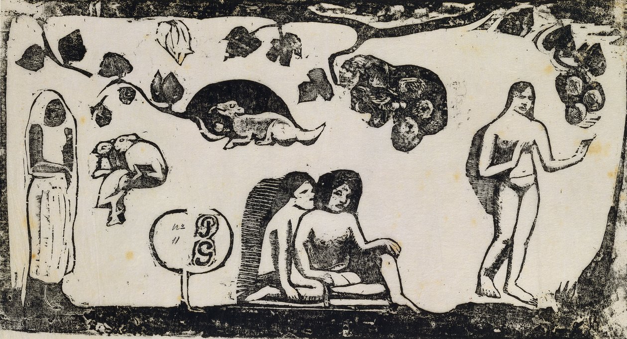 Femmes, animaux et feuillages - Paul Gauguin