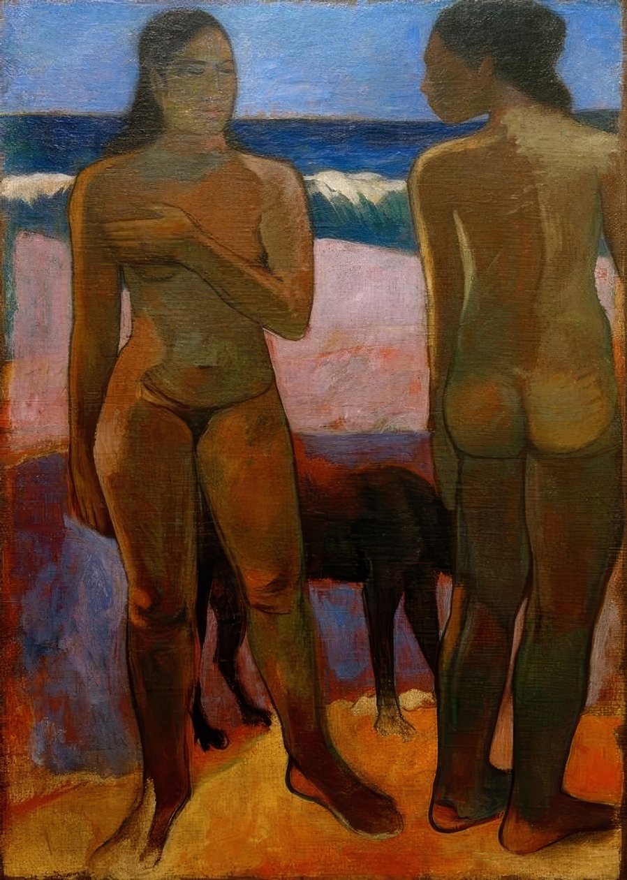 Zwei Tahitianerinnen am Strand - Paul Gauguin