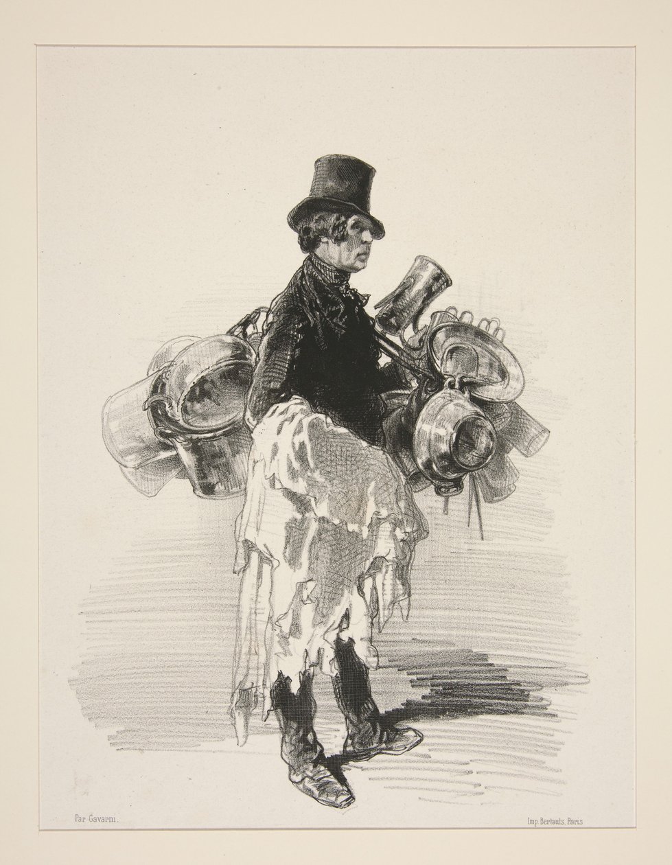(MARCHAND DE CASSEROLES. Physionomie anglaise.) - Paul Gavarni