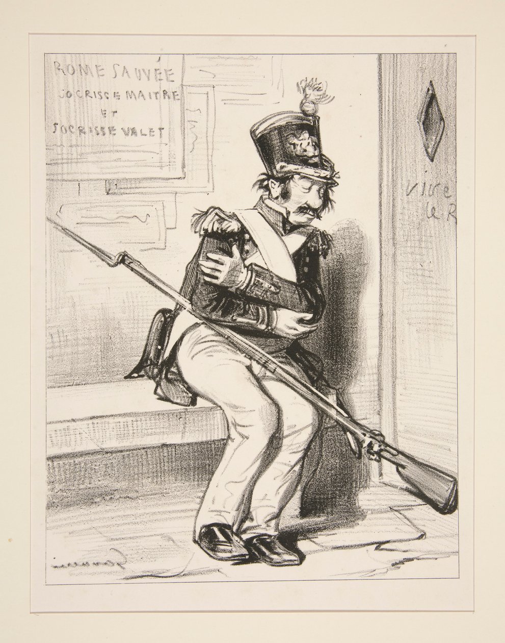 Achille Coqueron, chasseur volontaire de la 2ème, rêve qu - Paul Gavarni