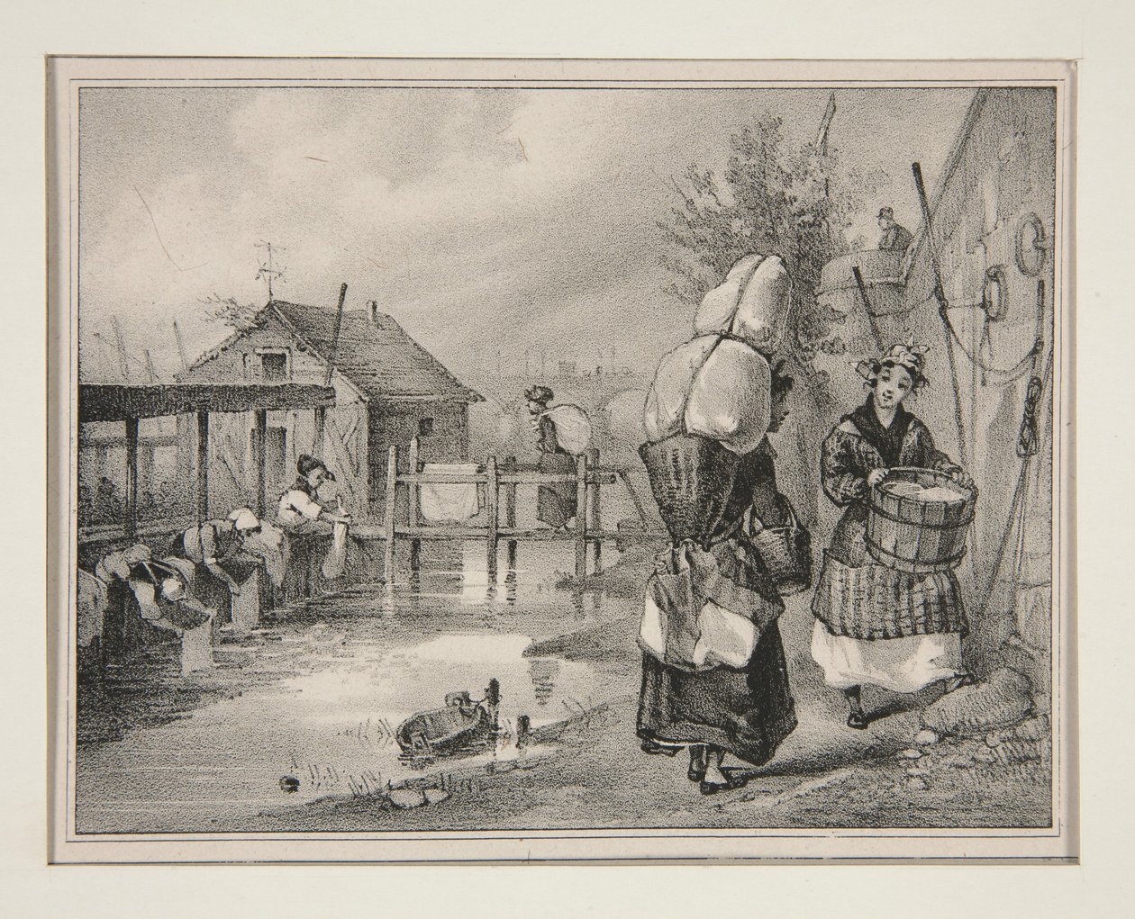 BLANCHISSEUSES. - Paul Gavarni