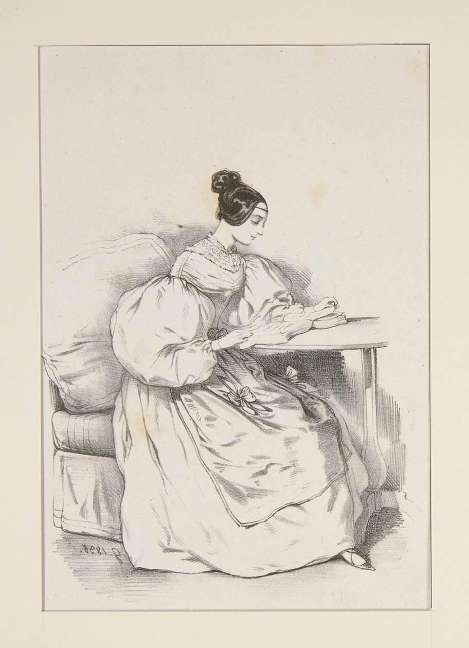 CHEZ SOI. (Septembre 1835) Robe en batiste d