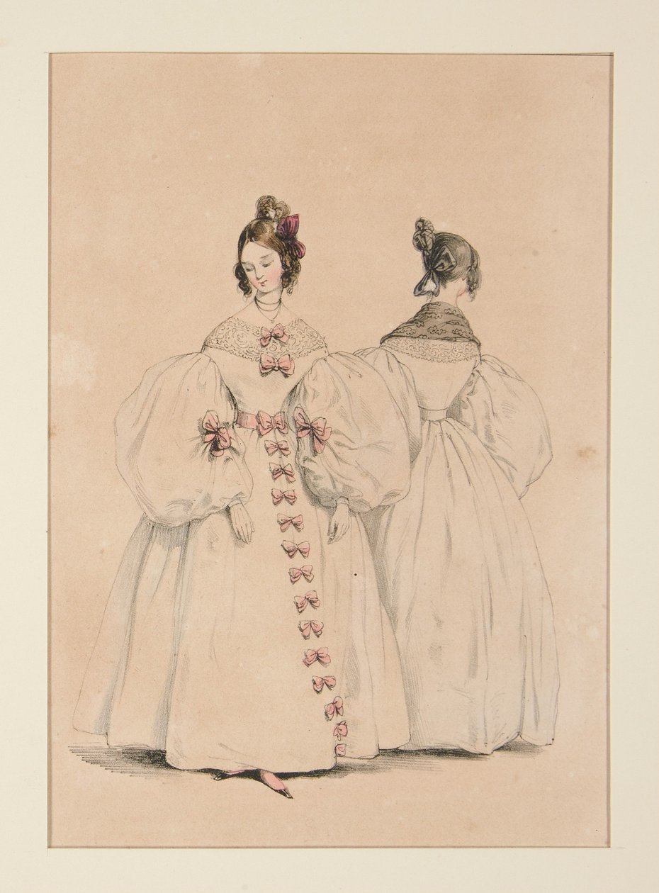 EN SOIREE. Robes de mousseline et de gaze-florence,... - Paul Gavarni