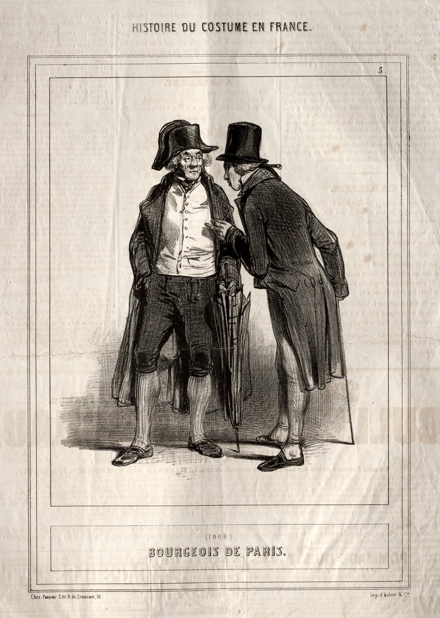 Histoire du Costume en France : Bourgeois de Paris, 1843 - Paul Gavarni