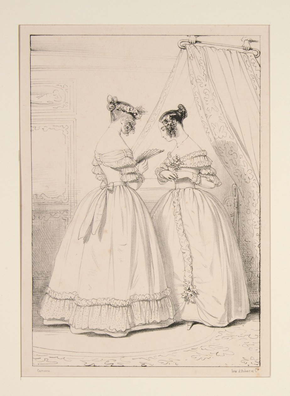 JANVIER 1838. Robe en crepe garnie d