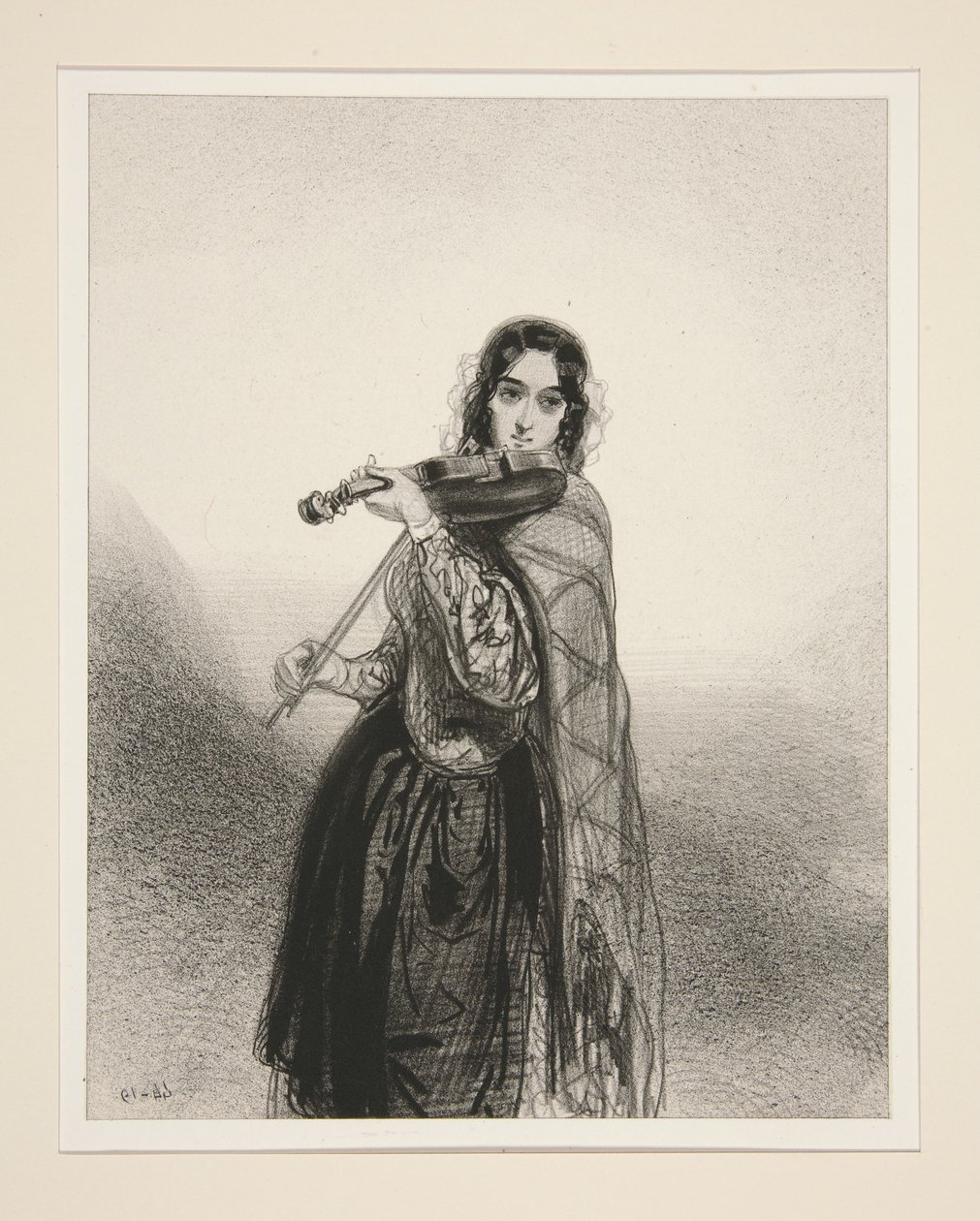 LA CHANTEUSE DES CAFES. - Paul Gavarni