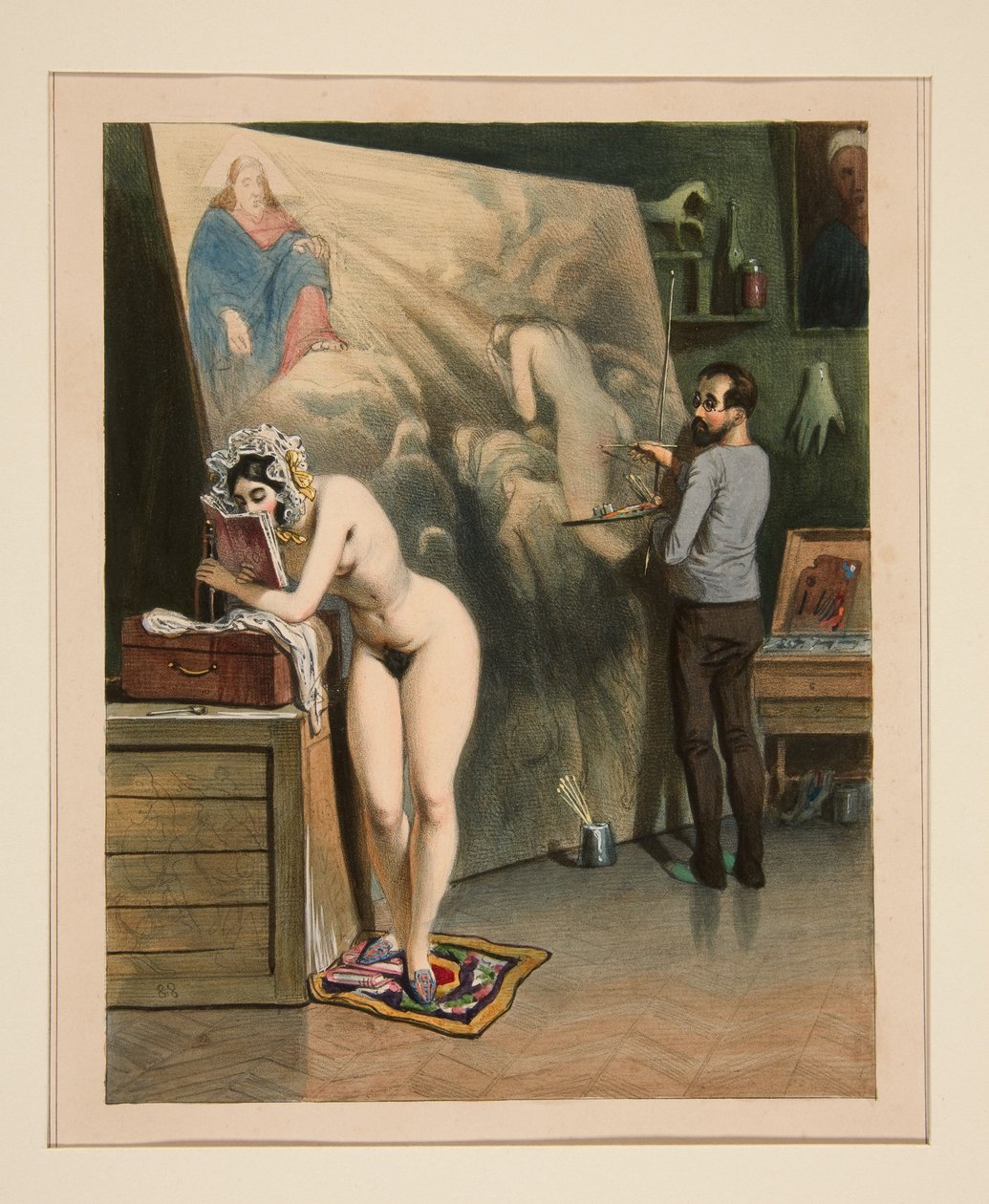 LA FEMME DU PEINTRE. - Paul Gavarni