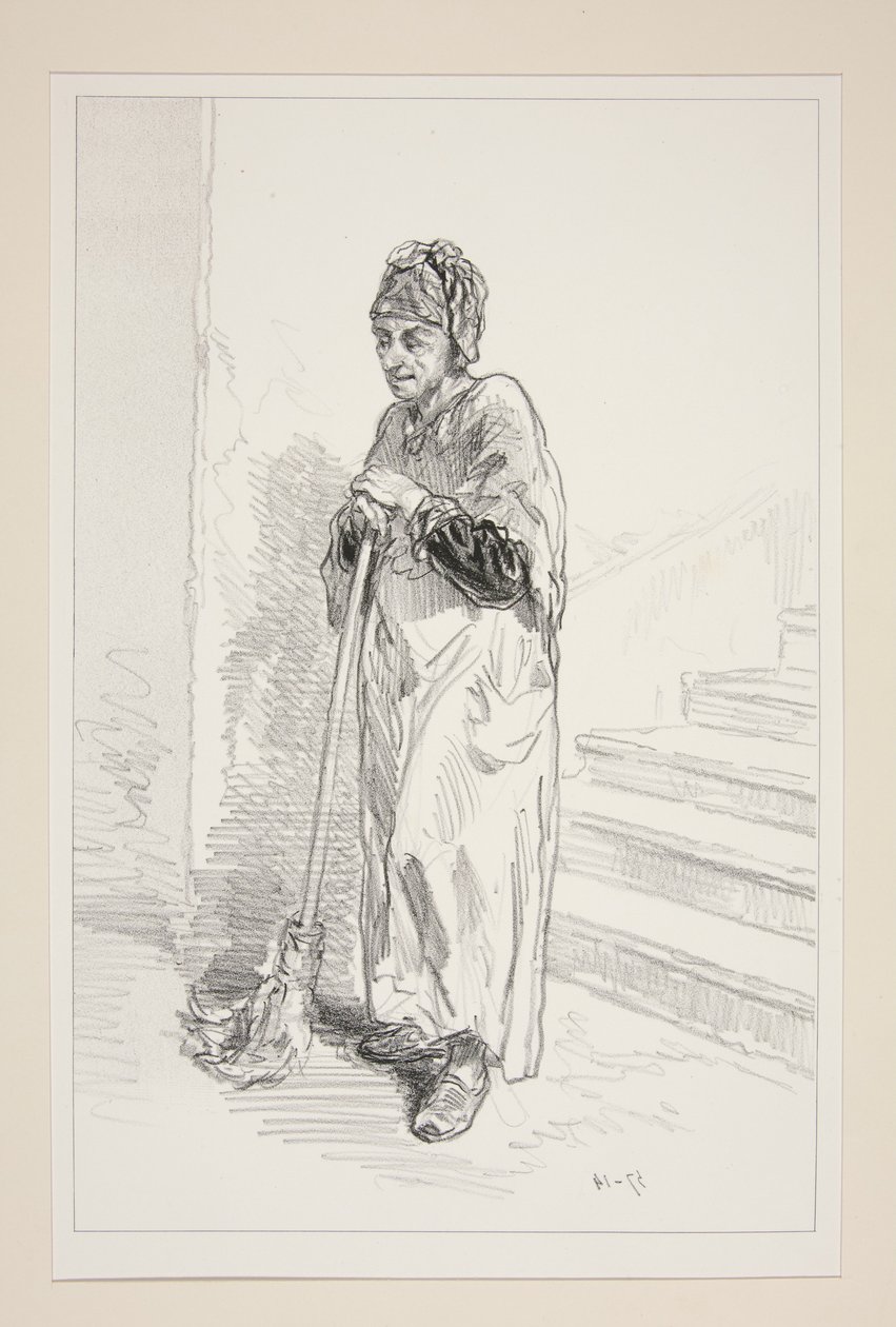 LA PORTIERE. La petite dame du second lui cache quelque chose. - Paul Gavarni