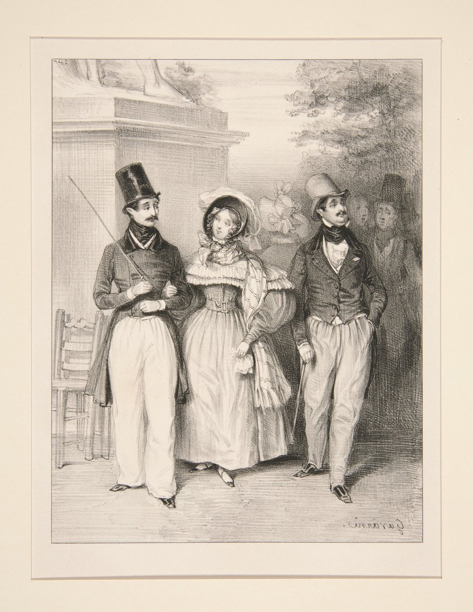 La promenade - Paul Gavarni
