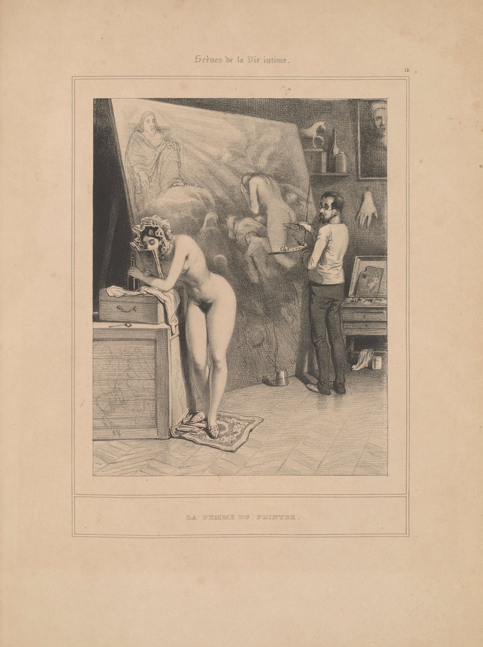 La femme du peintre, de la série Scènes de la vie intime - Paul Gavarni