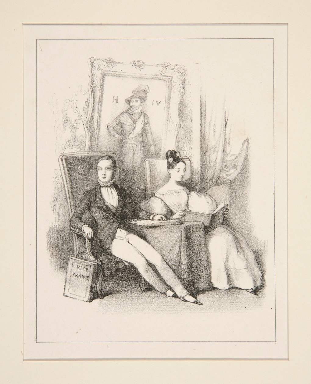 Le Frère et la Sœur / Prague (Henri, Comte de Chambord et la Duchesse de Parme enfants) - Paul Gavarni