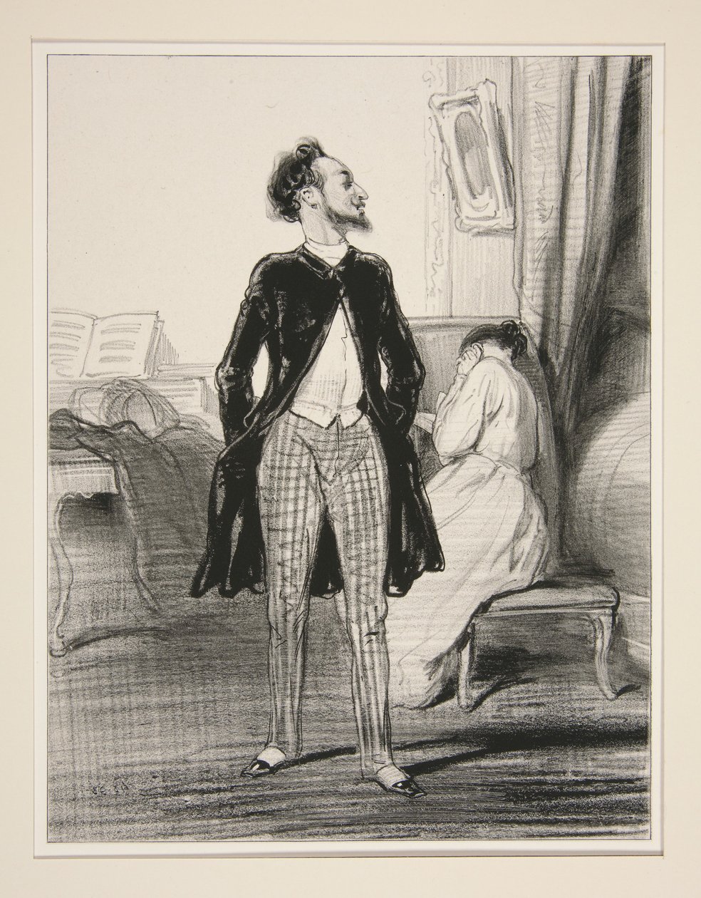 Le Mari Chanteur. - Paul Gavarni