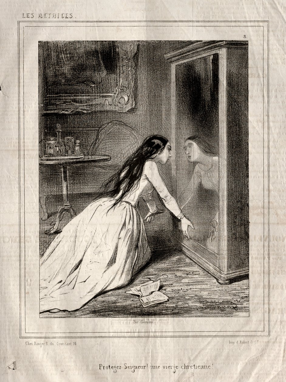 Les Actrices: Protégez Seigneur! une vierge chrétienne, 1843 - Paul Gavarni