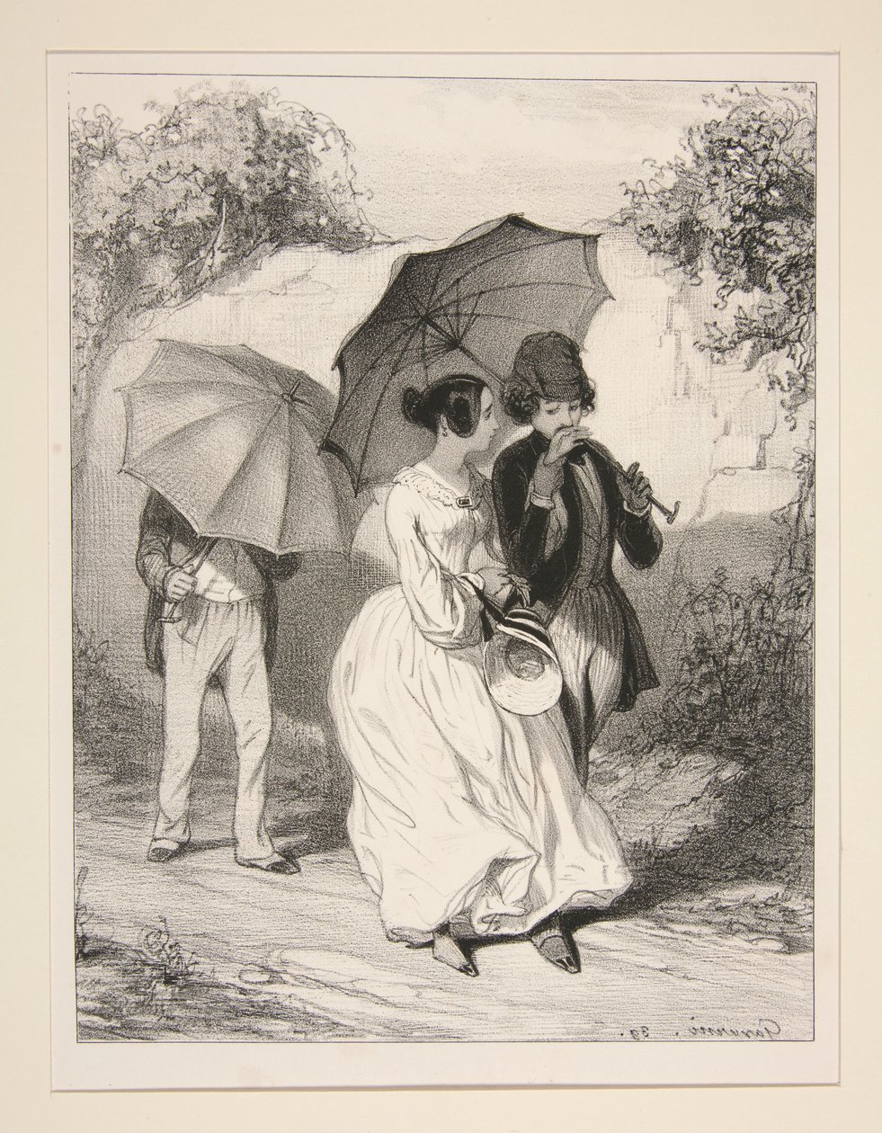 Les Parasols - Paul Gavarni