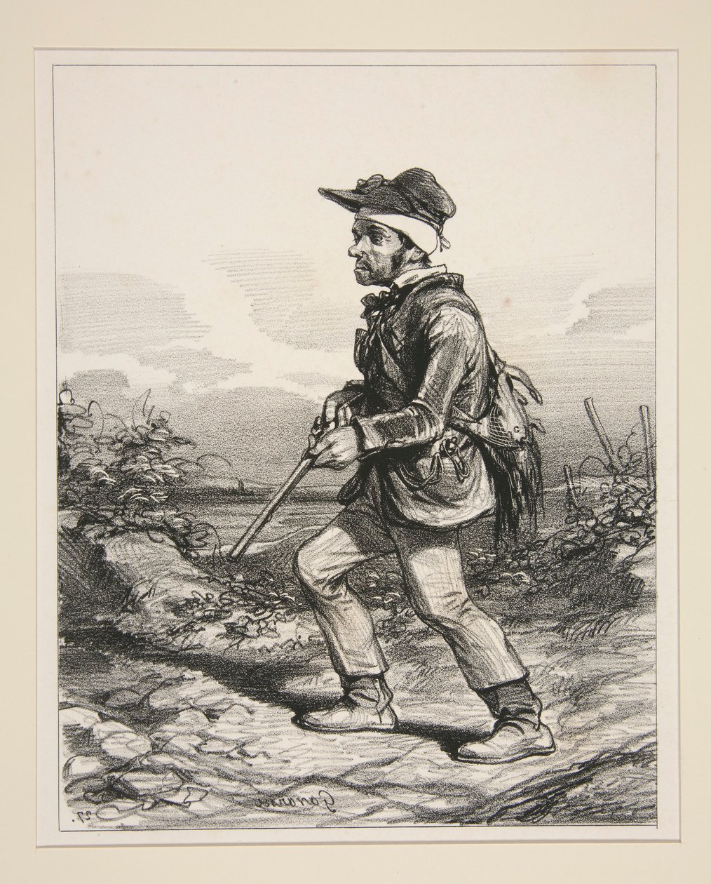 M. Gontard, (du clos-Gorju), Gros propriétaire, Électeur Éligible, en chasse des l - Paul Gavarni