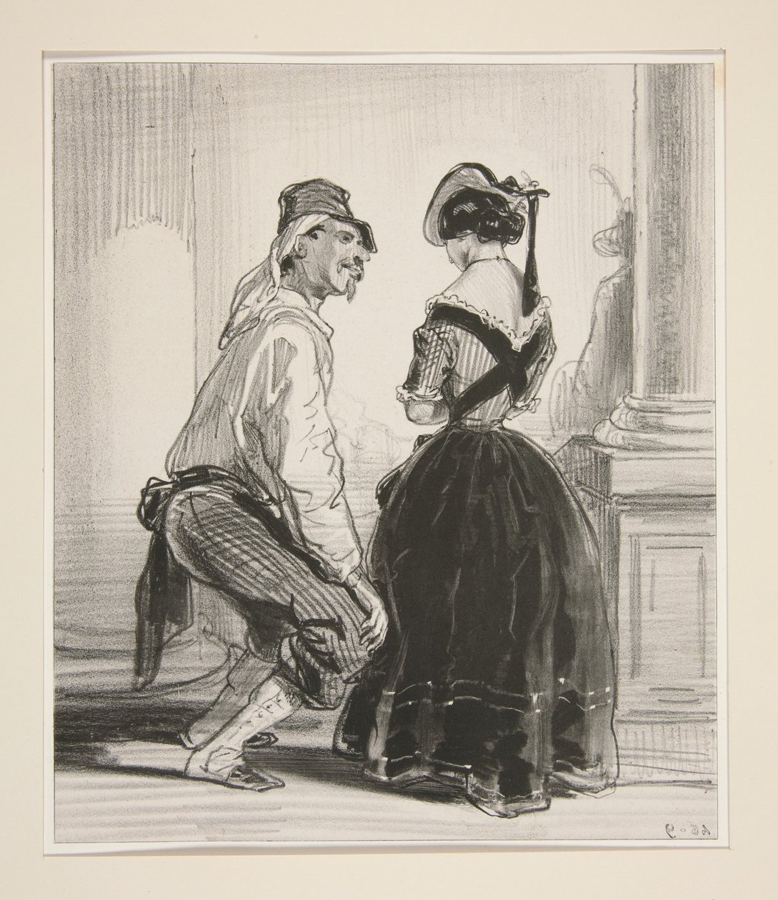 Madame cherche un monsieur ? - Deux messieurs. - Paul Gavarni