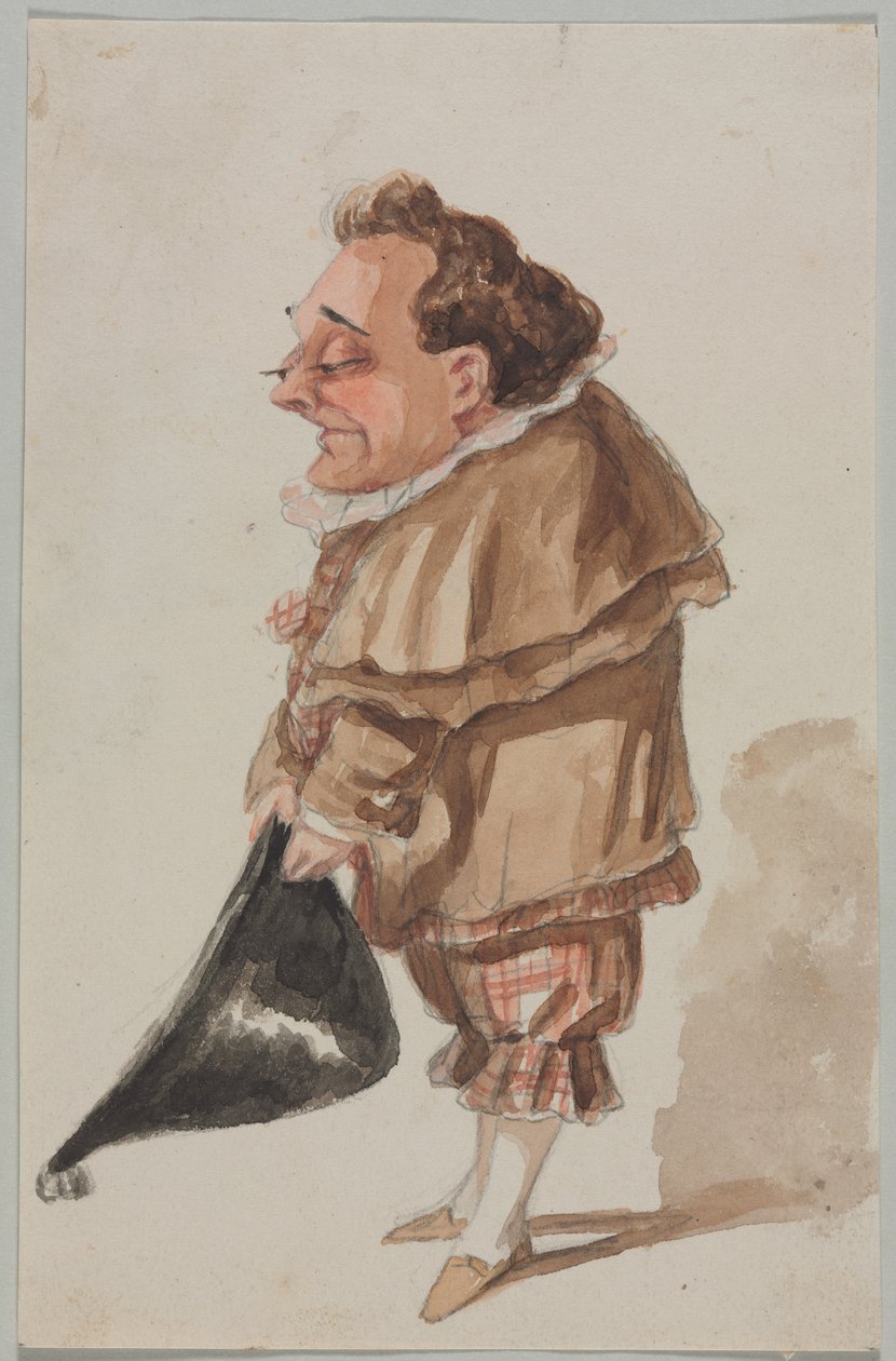 Homme avec un grand chapeau - Paul Gavarni