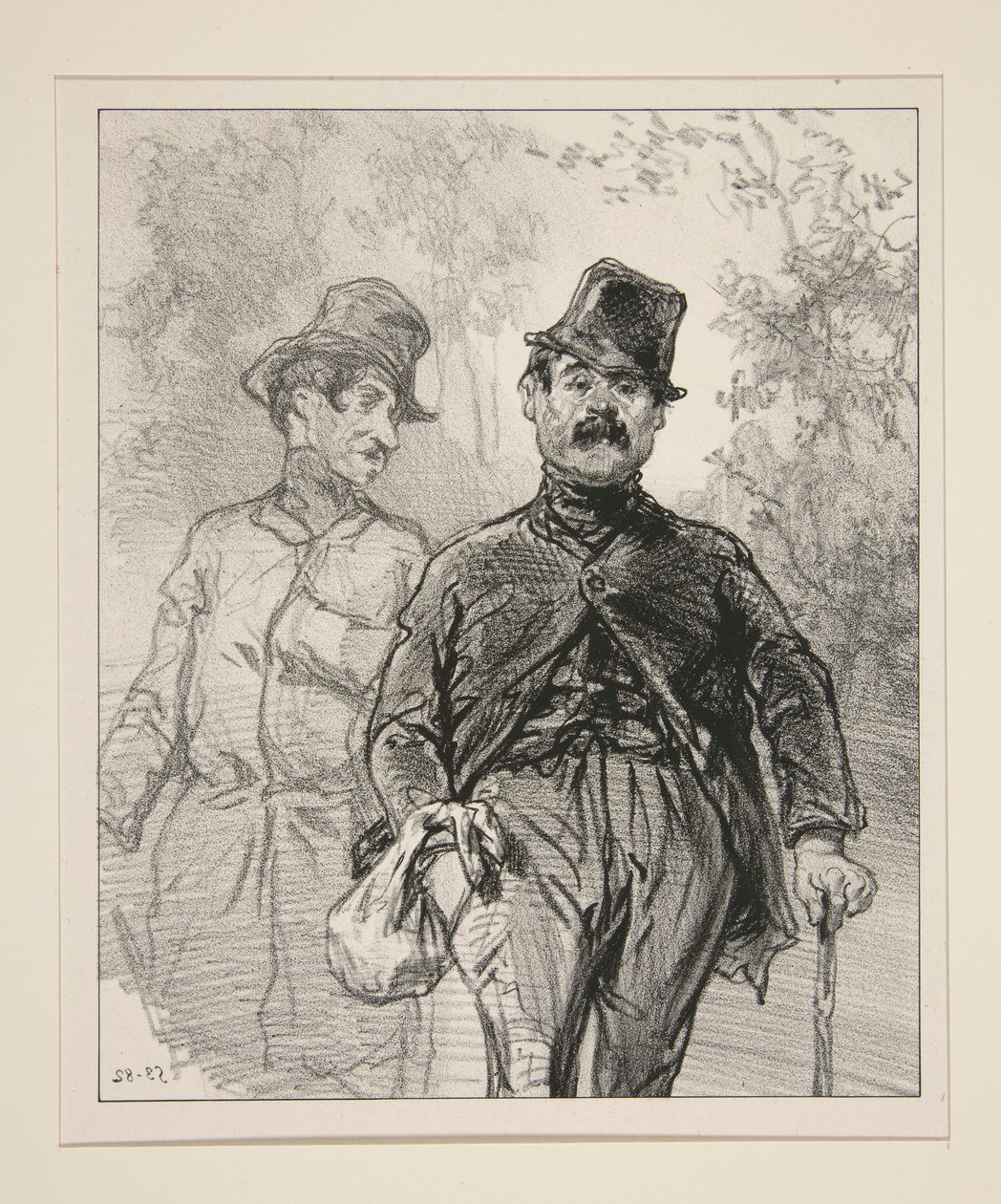 Messieurs les officiers de régiment en garnison dans la forêt de Bondy - Paul Gavarni