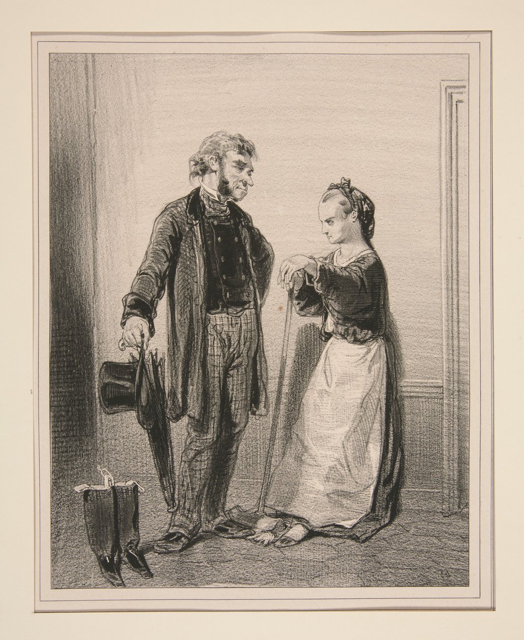 On ne peut pas parler a mademoiselle: elle fait ses ongles... - Paul Gavarni