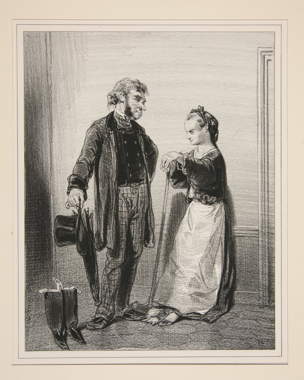 On ne peut pas parler a mademoiselle: elle fait ses ongles... - Paul Gavarni