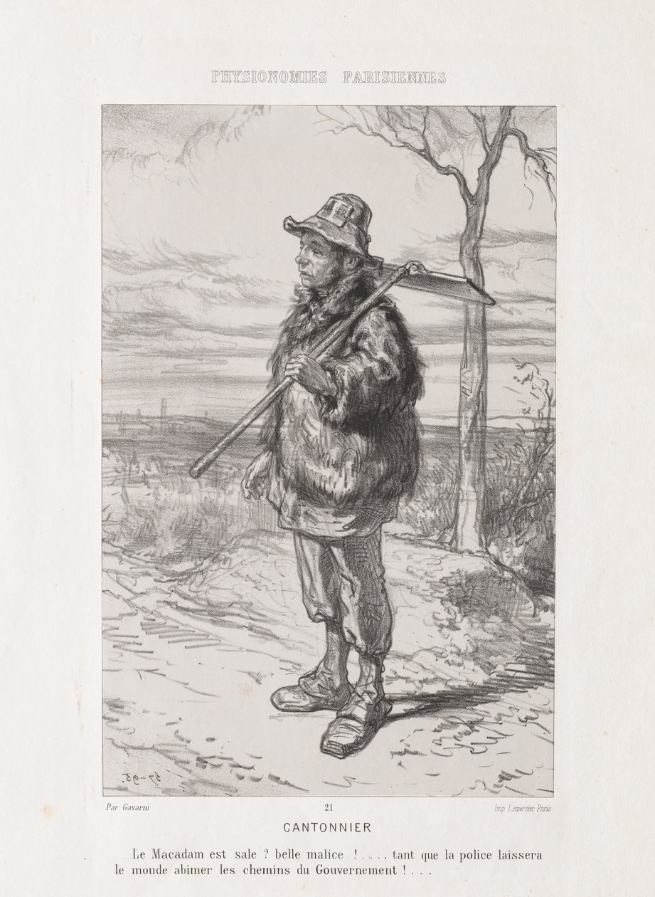 Physionomie parisienne : Balayeur de rue - Paul Gavarni