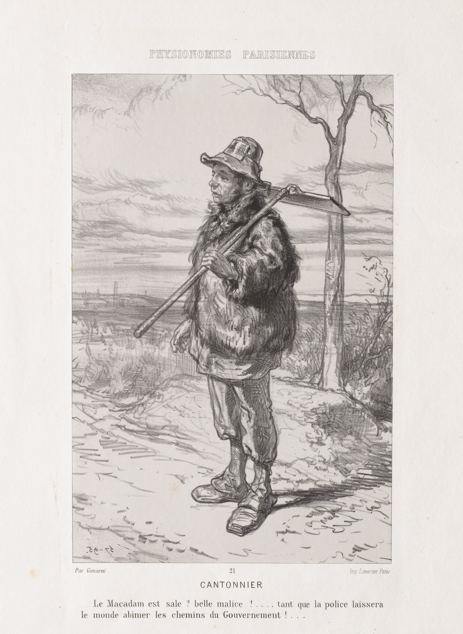 Physionomie parisienne : Balayeur de rue - Paul Gavarni