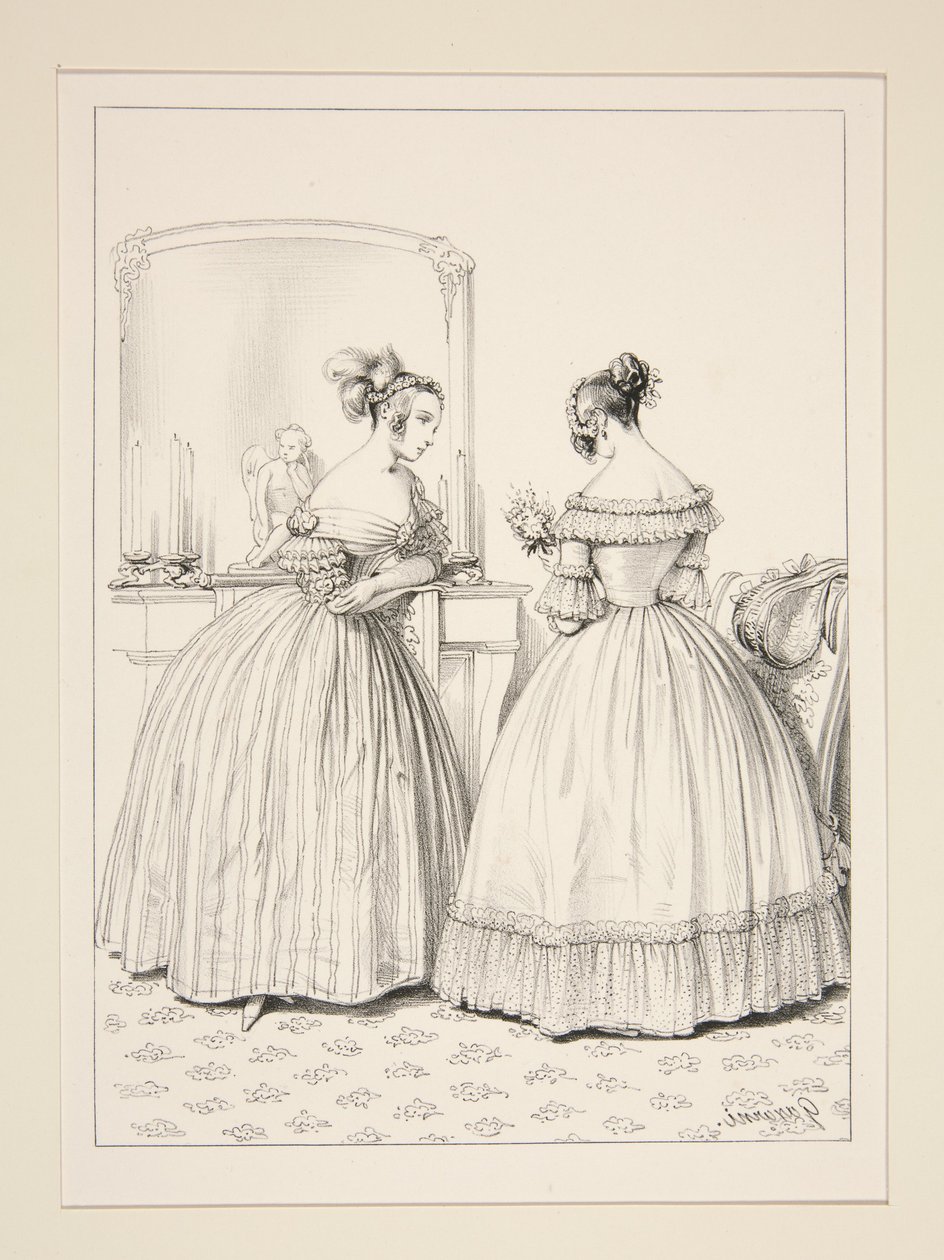 Robe de veloute a raies (Delisle, rue de Choiseul). ... - Paul Gavarni