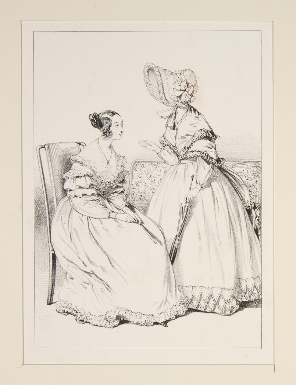 SEPTEMBRE 1838. Robe de mousseline garnie de volants dentelés; ... - Paul Gavarni