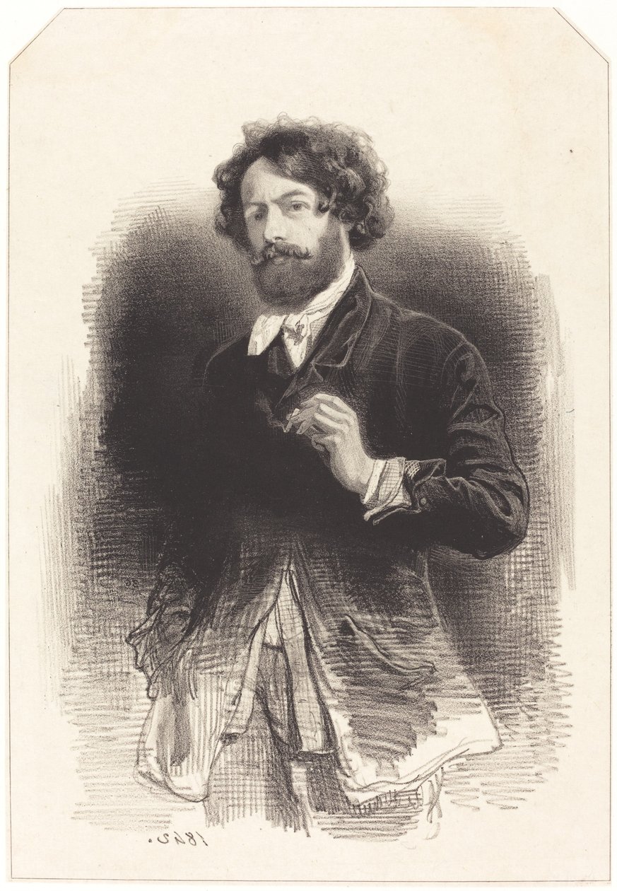 Autoportrait avec une cigarette - Paul Gavarni