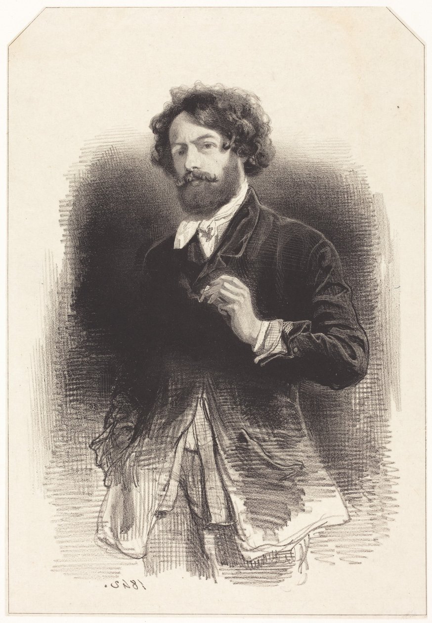 Autoportrait à la cigarette - Paul Gavarni