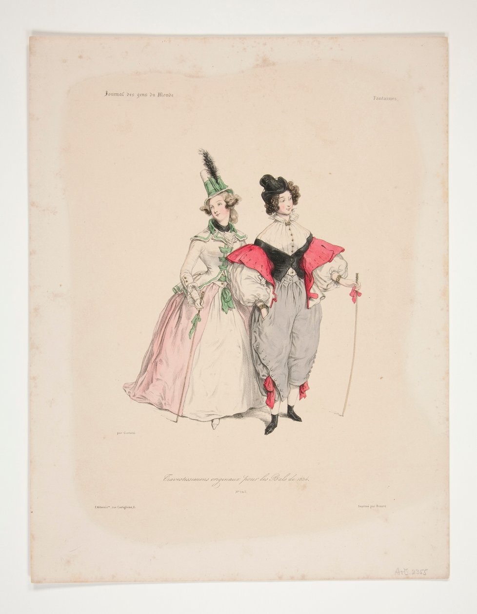 Travestissements originaux pour les bals de 1834. Nos. 2 et 3. - Paul Gavarni