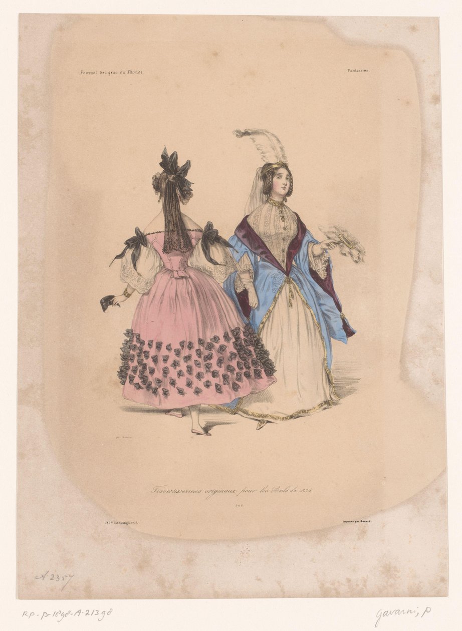 Deux femmes en robes de bal - Paul Gavarni