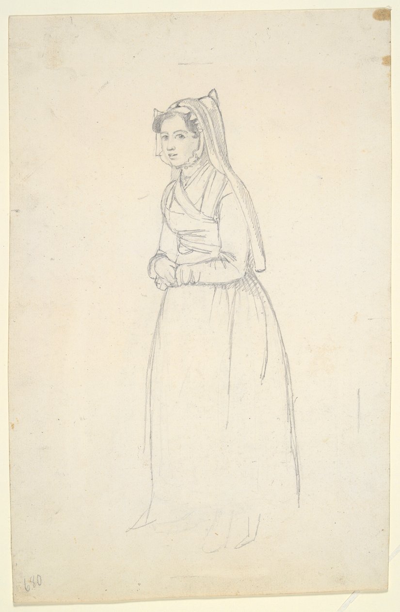 Femme en costume paysan (recto et verso) - Paul Gavarni