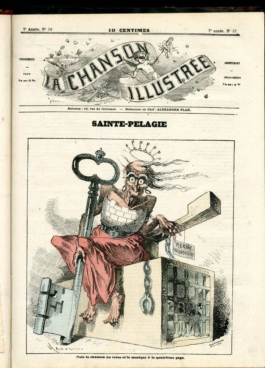 La Chanson illustrée (magazine), numéro 52, Satirique en Couleurs: Sainte Pélagie - Républicain, Prisons, Sainte Pélagie - Illustration par Hadol - Paul Hadol