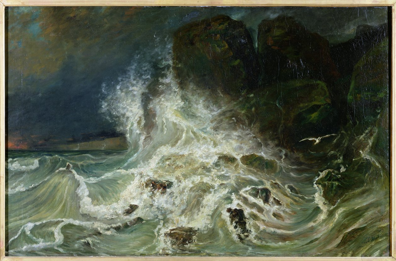 Brisants au large de la Pointe de Granville dans la Manche, 1853 - Paul Huet