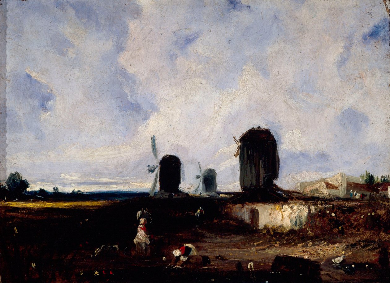 Moulins sur les plaines de Montrouge, vers 1820 - Paul Huet
