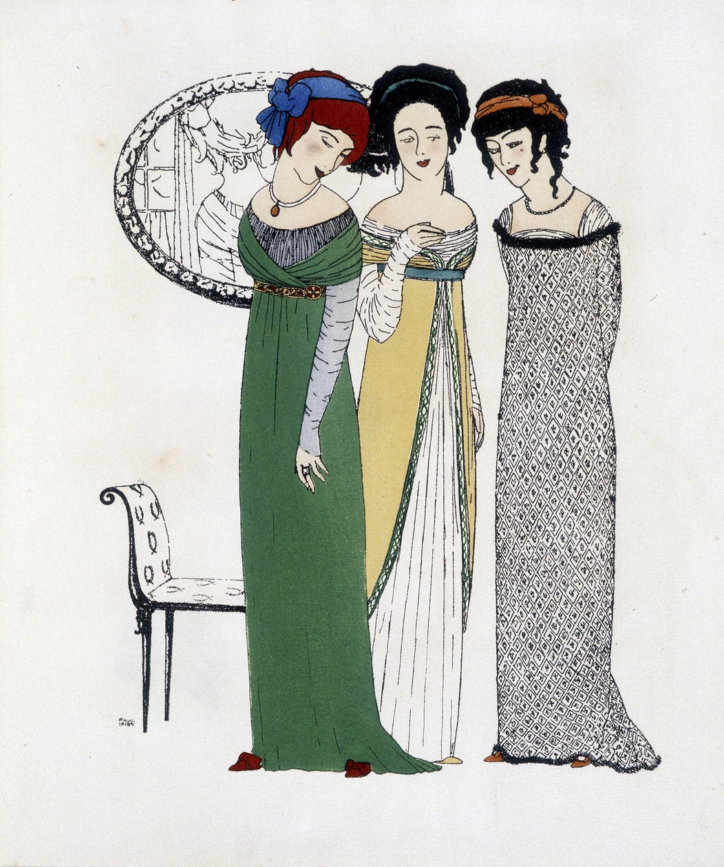 Création de Paul Poiret tirée de "Les Robes de Paul Poiret", dessin par Paul Iribe. 1908 - Paul Iribe