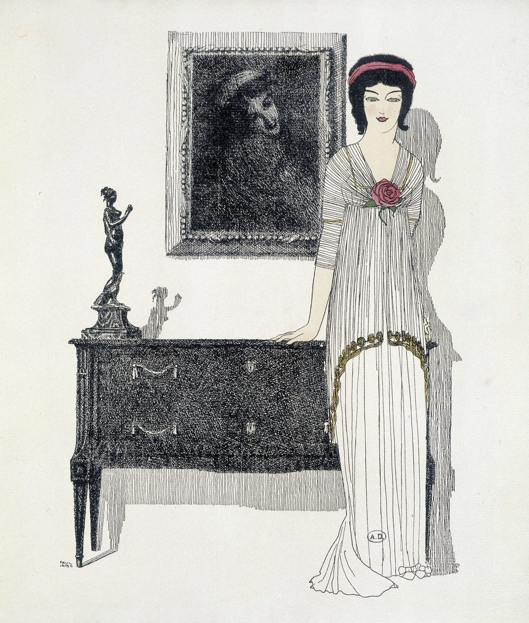 Création de Paul Poiret de «Les Robes de Paul Poiret», dessin par Paul Iribe. 1908 - Paul Iribe