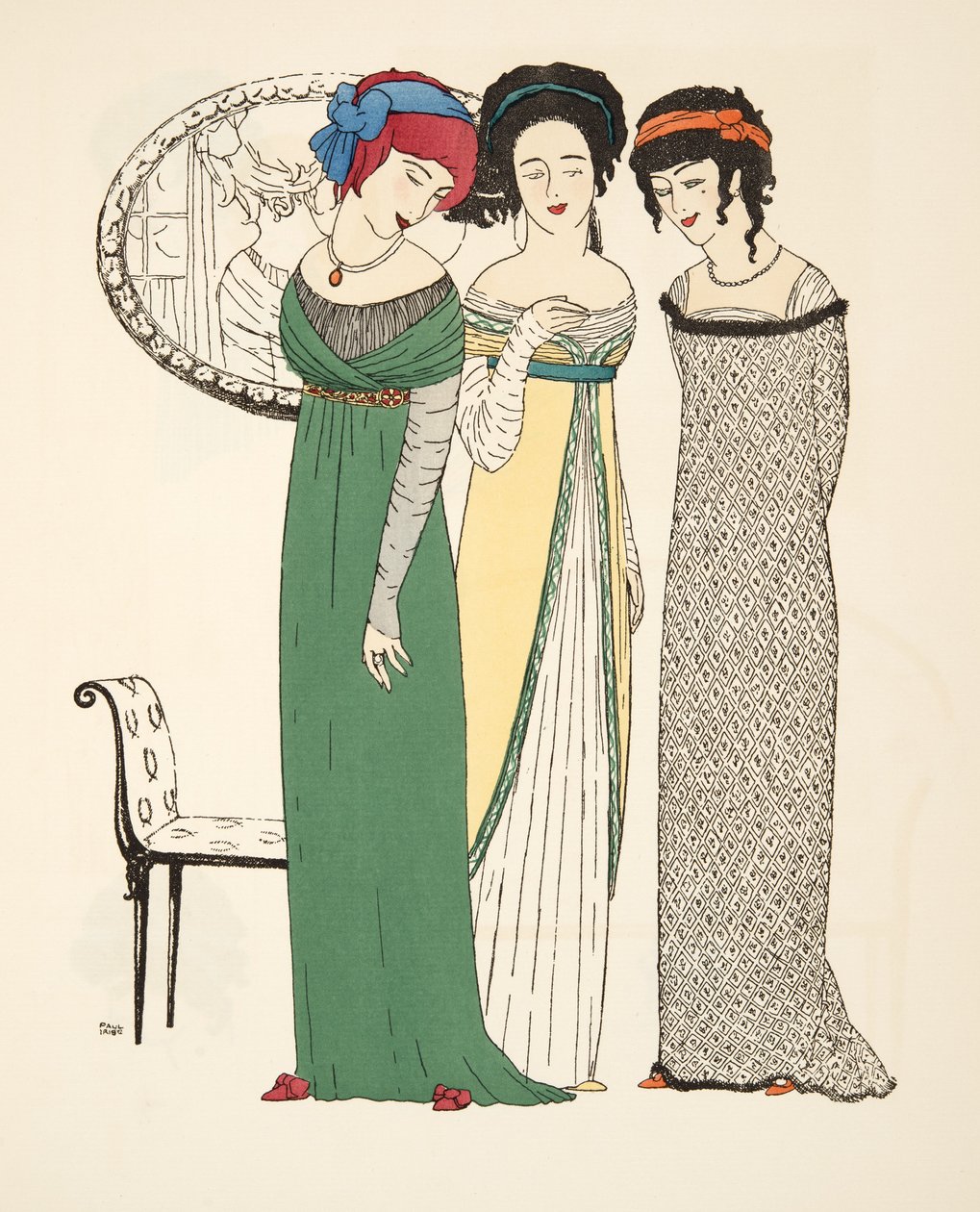Trois robes de soirée de Les Robes de Paul Poiret pub. 1908 - Paul Iribe